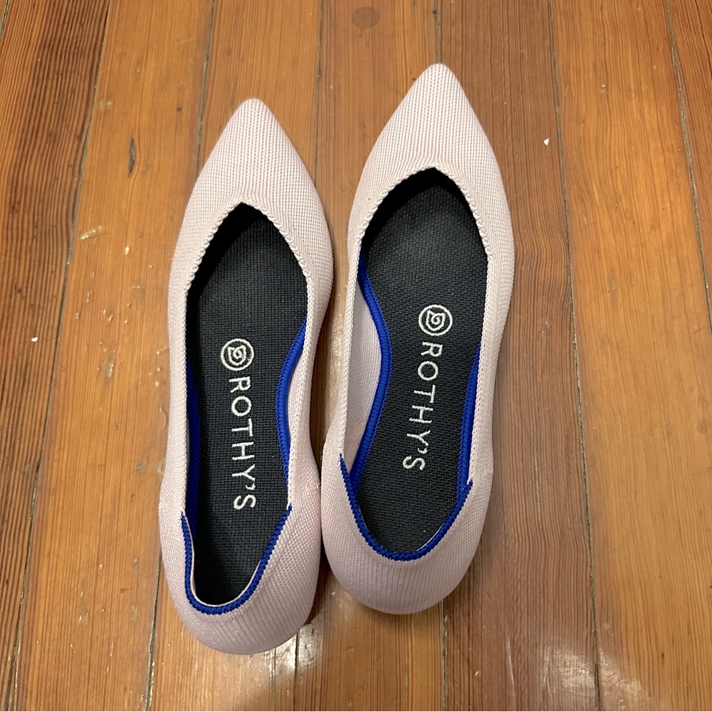 Rothy’s petal pink points 6.5 6 grey sole original flats